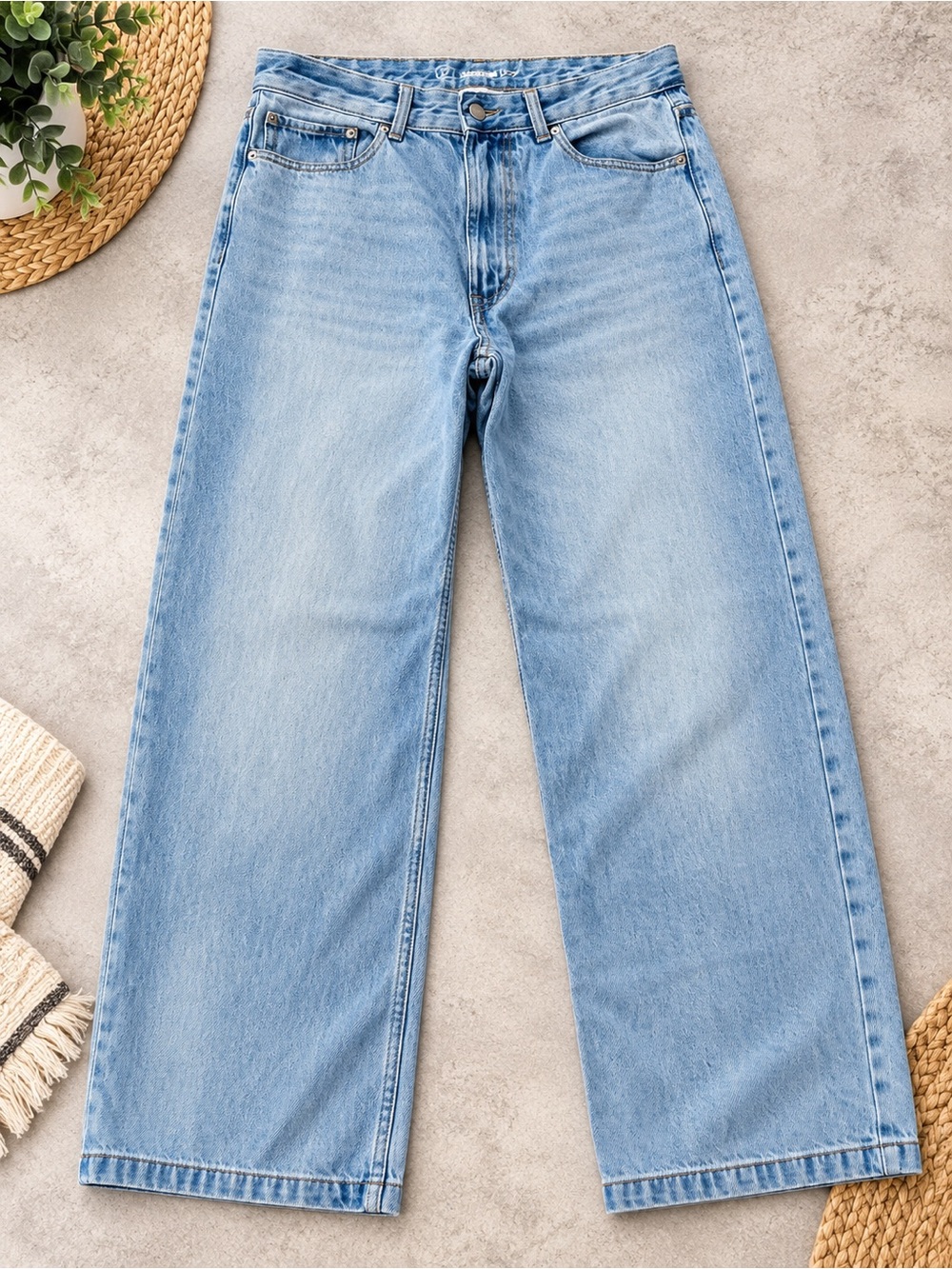 Original Use Light Blue Wide-Leg Jeans — Relaxed Flare